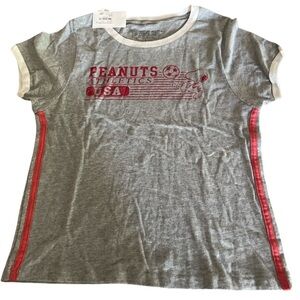 Peanuts Athletics Gray and Red Tee